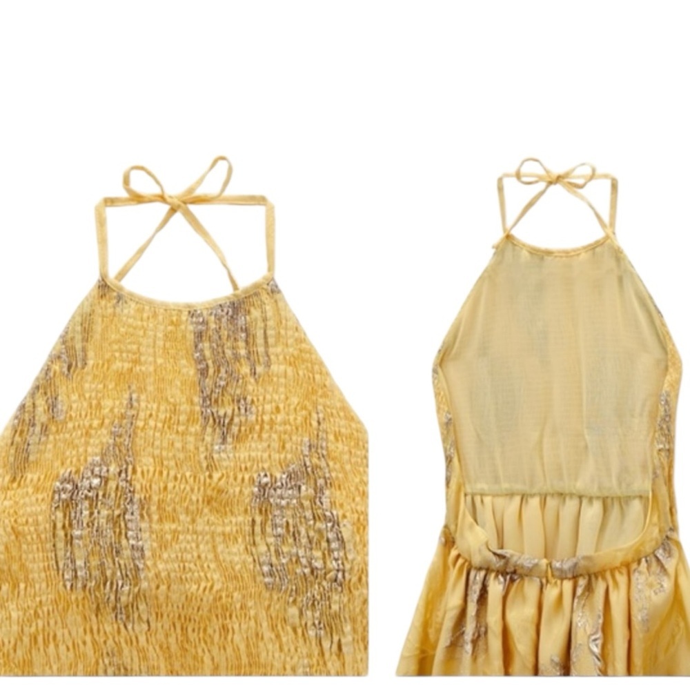 Zara Limited Edition Yellow Halterneck Midi Dress - Picture 5 of 16